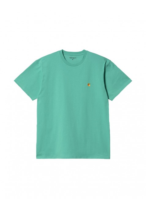 CARHARTT WIP CHASE T-SHIRT AQUA GREEN/GOLD