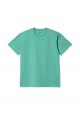 CARHARTT WIP CHASE T-SHIRT AQUA GREEN/GOLD